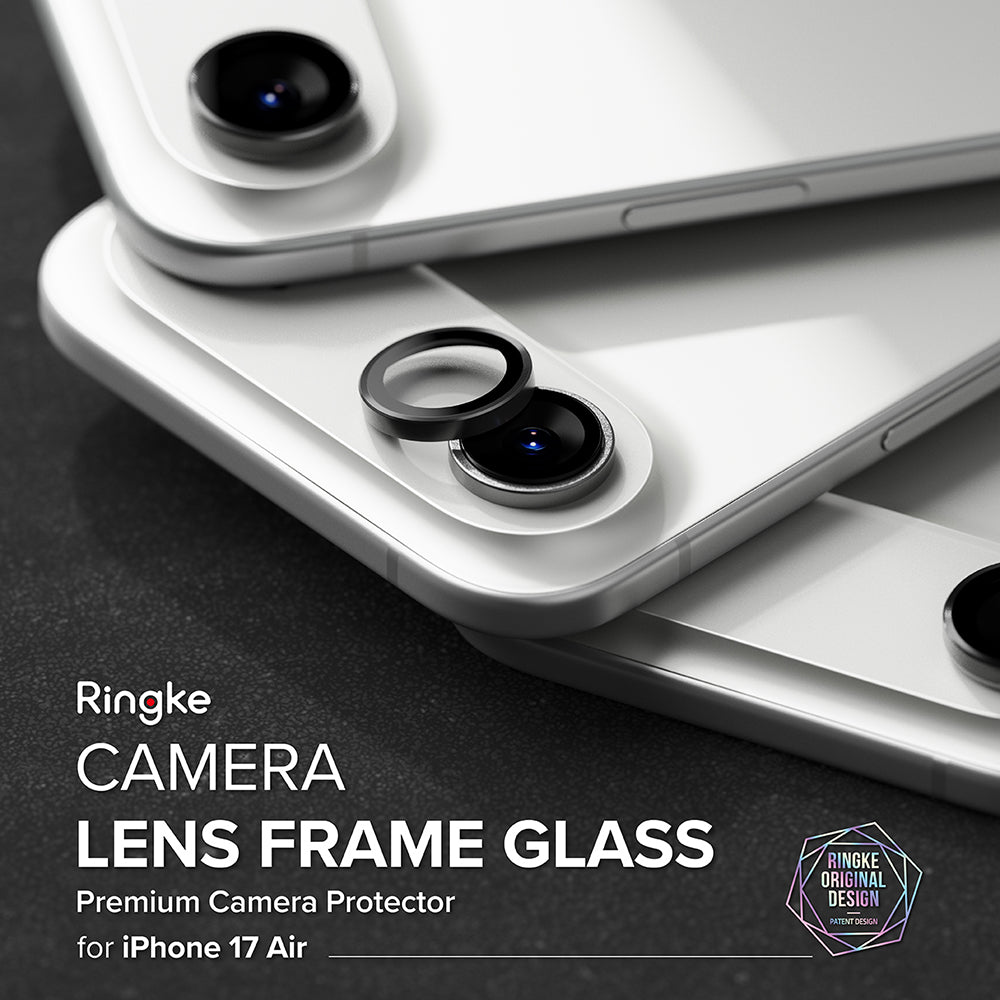 Folie de protectie Ringke Camera Lens Frame Glass (set de 2) compatibil cu iPhone 17 Air, Negru