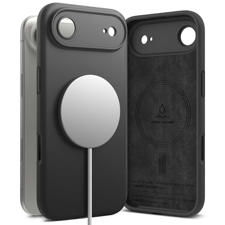 Husa de protectie Ringke Silicone Magnetic MagSafe compatibil cu iPhone 17 Air, Negru