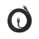 Cablu Baseus (set de 2) Cafule (E0418500), Fast Charging, USB-C to USB-C, 60W, 2m, Negru / Grey