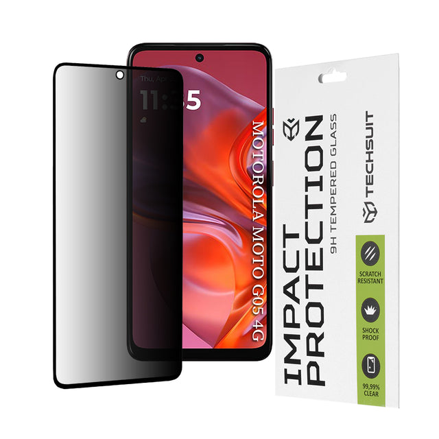 Folie de protectie Techsuit 111D Privacy Full Glue compatibil cu Motorola Moto G05 / E15, Negru