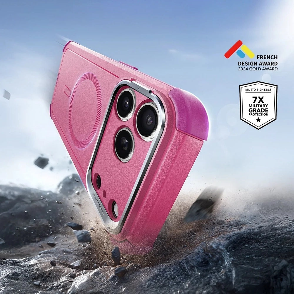 Husa de protectie ESR Cyber Armor Kickstand compatibil cu iPhone 17 Pro, Rosy Pink