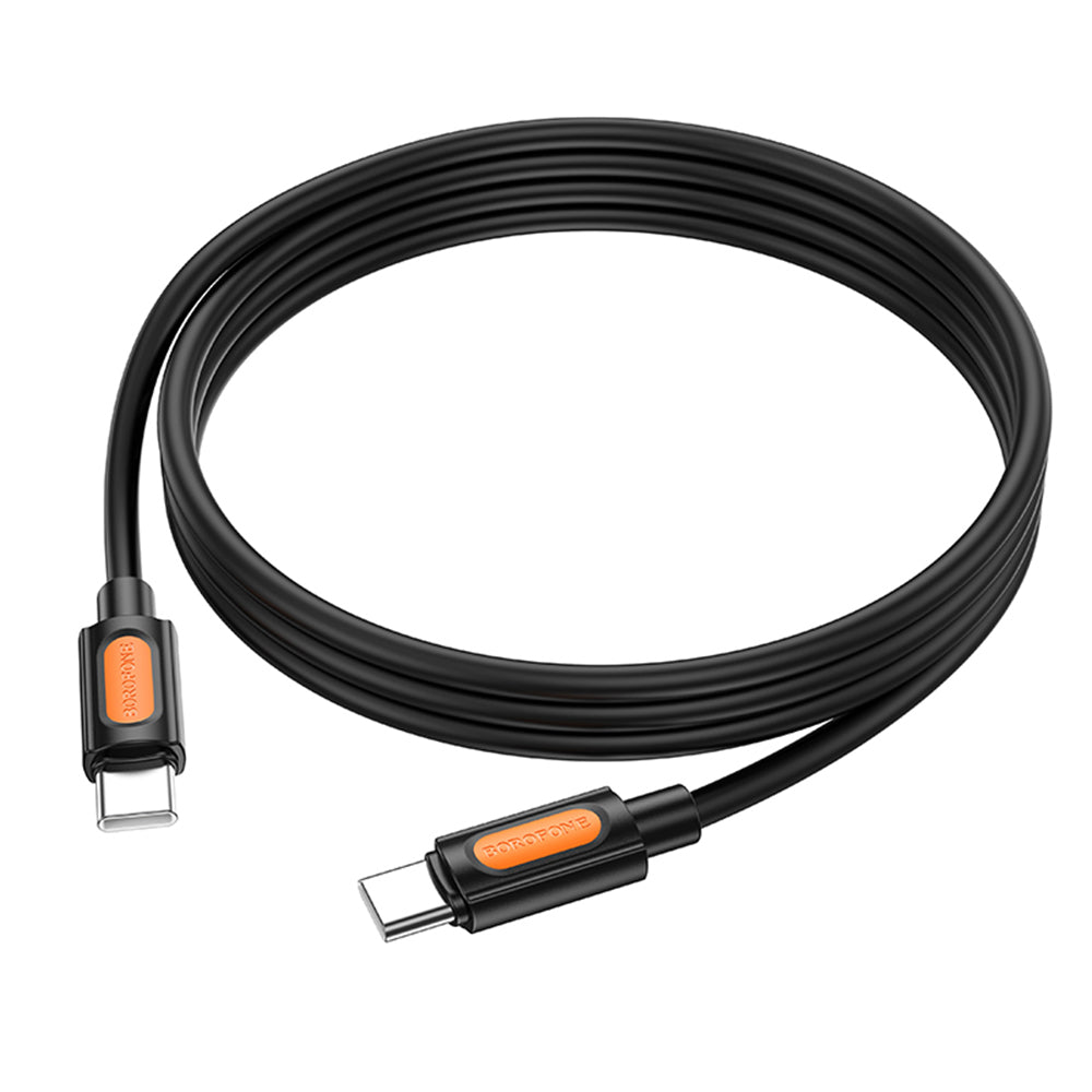 Cablu Borofone Silicone Series (BX114), Type-C to Type-C, Silicone, 60W, 1m, Negru