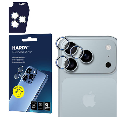 Folie de protectie 3mk Hardy Lens Protection Pro compatibil cu iPhone 17 Pro / iPhone 17 Pro Max, Titanium Gray