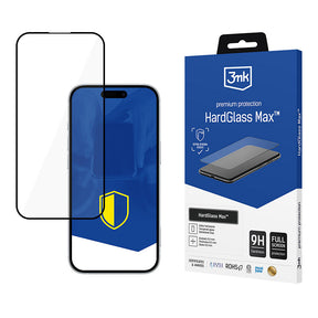 Folie de protectie 3mk HardGlass Max Tempered compatibil cu iPhone 17 Pro, Negru