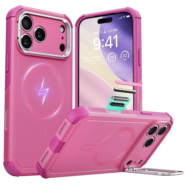 Husa de protectie ESR Cyber Armor Kickstand compatibil cu iPhone 17 Pro Max, Roz