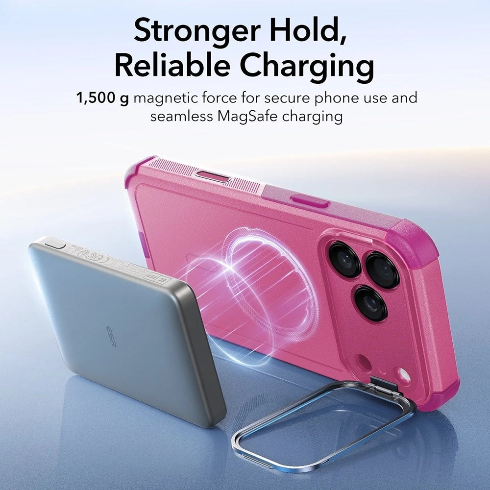 Husa de protectie ESR Cyber Armor Kickstand compatibil cu iPhone 17 Pro Max, Roz