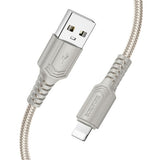 Cablu Borofone Certain Series (BX116), USB to Lightning, Nylon Braided, 2.4A, 1m, Negru