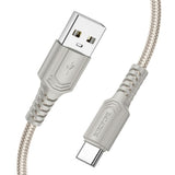 Cablu Borofone Certain Series (BX116), USB to Type-C, Nylon Braided, Fast Charging, 3A, 1m, Negru