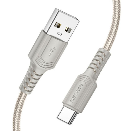 Cablu Borofone Certain Series (BX116), USB to Type-C, Nylon Braided, Fast Charging, 3A, 1m, Negru