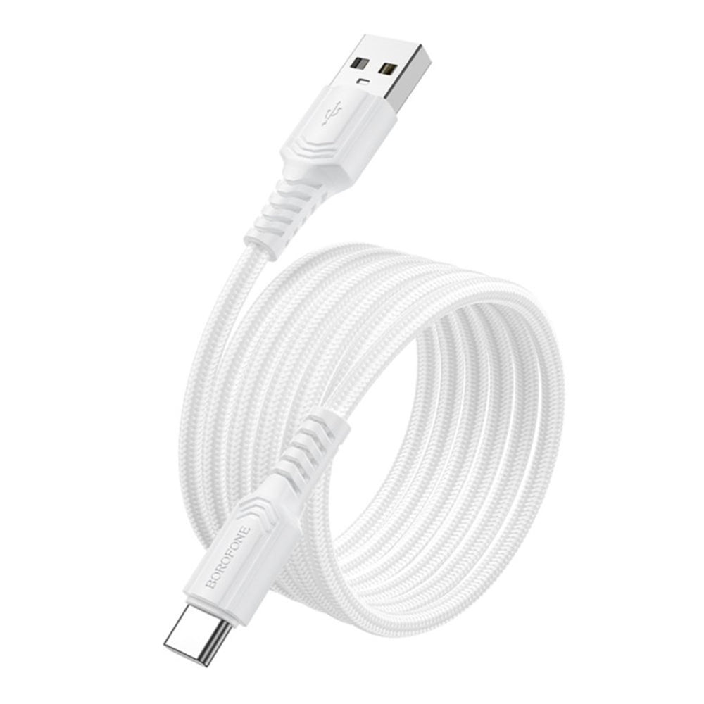 Cablu Borofone Certain Series (BX116), USB to Type-C, Nylon Braided, Fast Charging, 3A, 1m, Negru