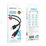 Cablu Borofone Beneficio Series (BX110), Premium Line, USB to Type-C, High-quality, Fast Charging, 3A, 1m, Negru