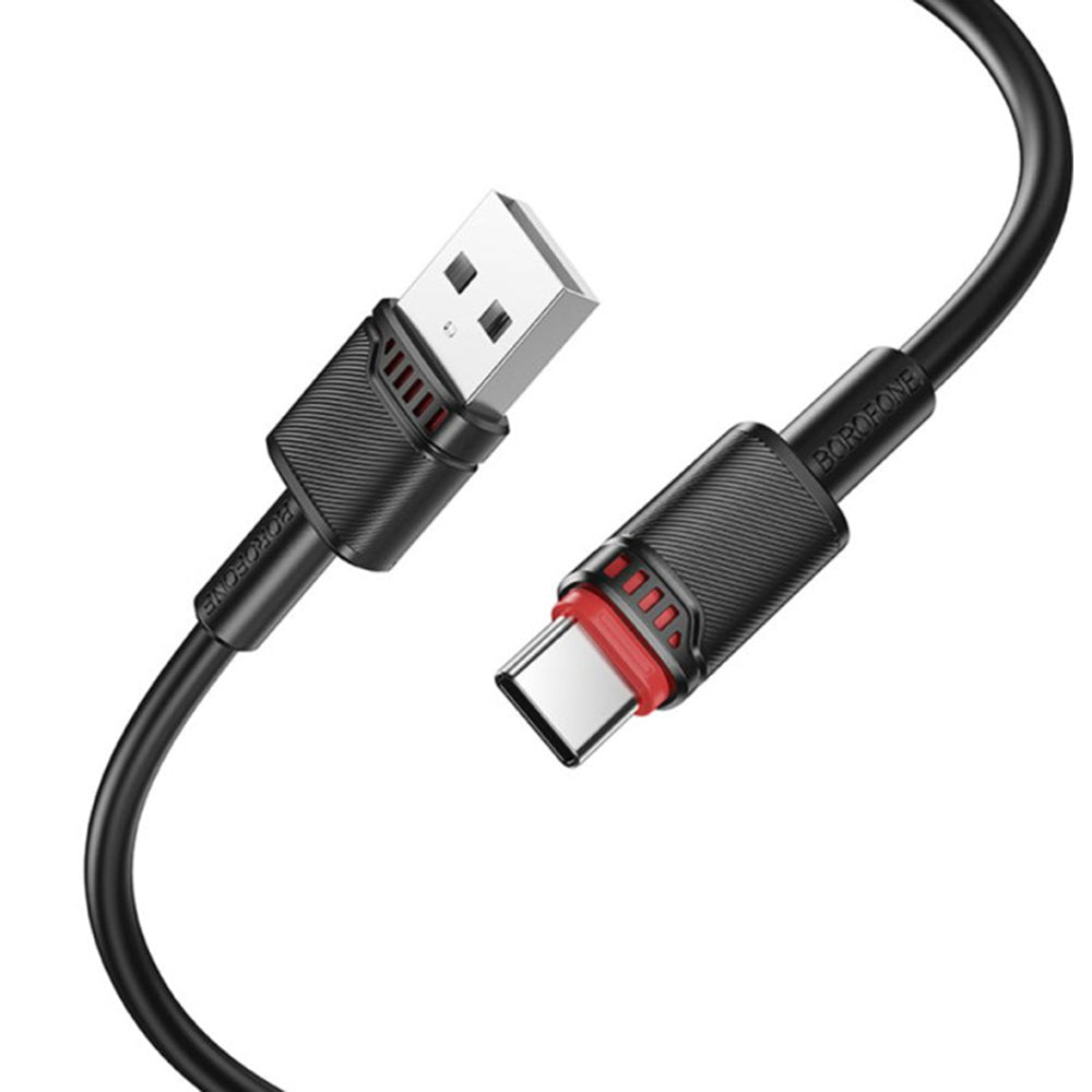 Cablu Borofone Beneficio Series (BX110), Premium Line, USB to Type-C, High-quality, Fast Charging, 3A, 1m, Alb