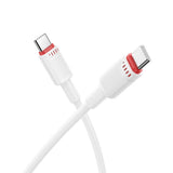 Cablu Borofone Beneficio Series (BX110), Premium Line, Type-C to Type-C, High-quality, Fast Charging, 60W, 1m, Alb