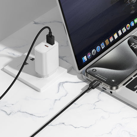 Cablu Borofone Placer Series (BX120), USB to Type-C, Aluminum Alloy Shell, Nylon Braided Cable, 3A, 1m, Negru