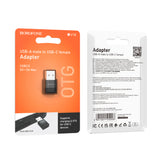 Adaptor Borofone Adapter (BV18), USB2.0 Male to Type-C Female, Data Transmission, OTG Function, Fast Charge up to 3A, Negru