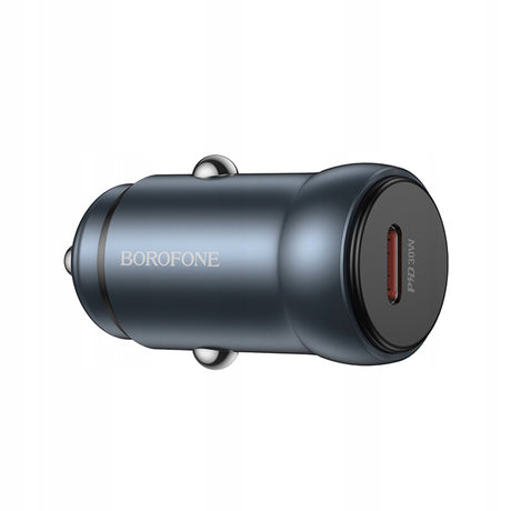 Incarcator Borofone Car Fresh (BZ32), Type-C, Fast Charge, Single Port, 30W (PD/QC/FCP/AFC), for 12-24V, Metal Gray