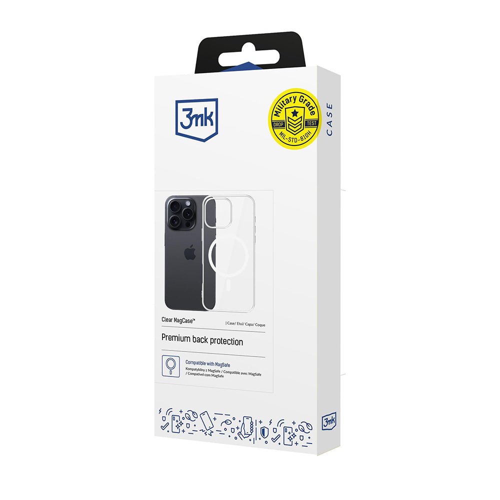 Husa de protectie 3mk Clear MagCase compatibil cu iPhone 16 Pro Max, Transparent