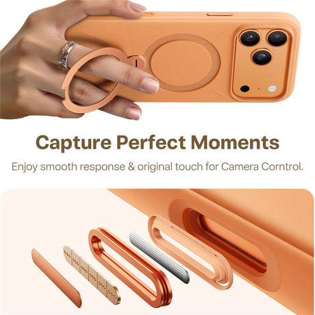 Husa de protectie Torras QPRO Silicone Series compatibil cu iPhone 17 Pro Max, Portocaliu