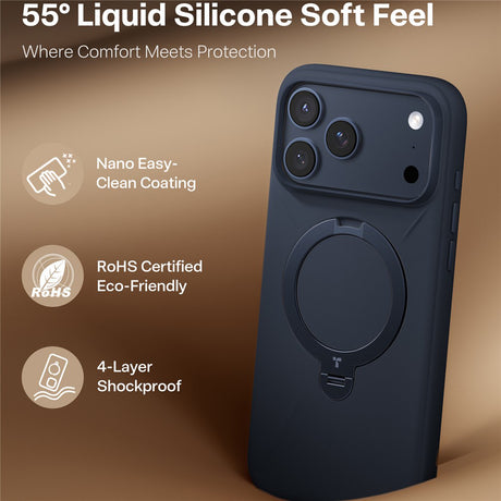 Husa de protectie Torras QPRO Silicone Series compatibil cu iPhone 17 Pro, Bleumarin