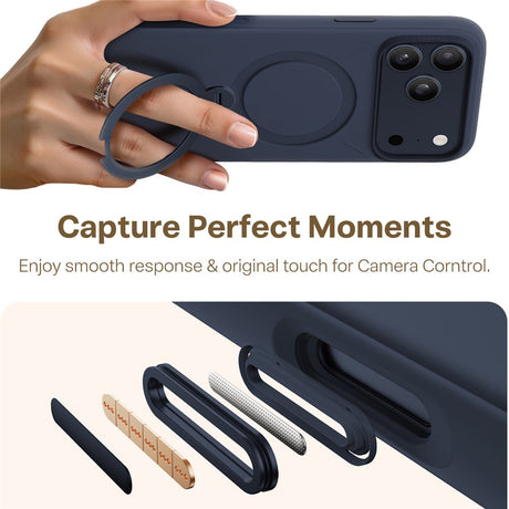 Husa de protectie Torras QPRO Silicone Series compatibil cu iPhone 17 Pro, Bleumarin