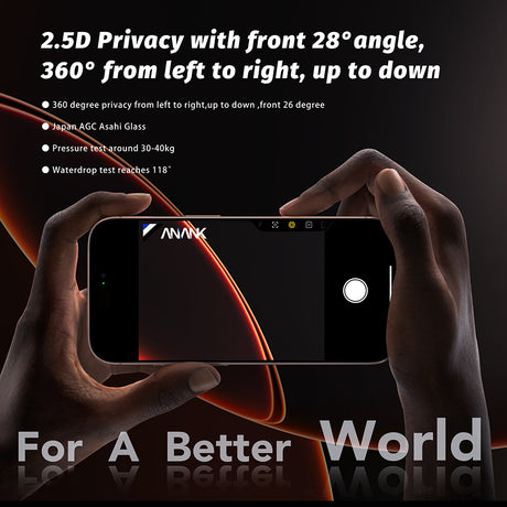 Folie de protectie ANANK 2.5D 5X Reinforced 360° Privacy compatibil cu iPhone 17 Air, Negru