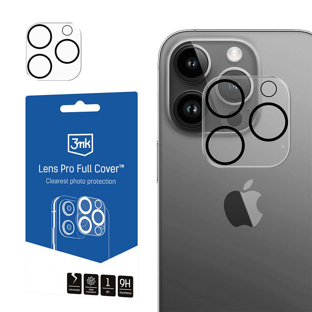 Folie de protectie 3mk Lens Pro Full Cover compatibil cu iPhone 14 Pro, Transparent