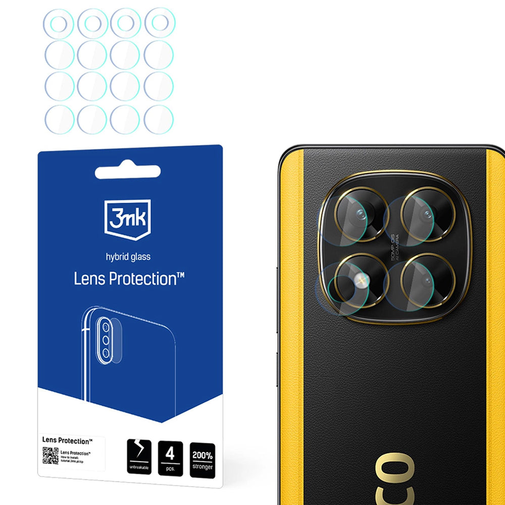 Folie de protectie 3mk Lens Protection (set de 4) compatibil cu Xiaomi Poco X7, Transparent