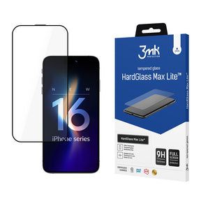 Folie de protectie 3mk HardGlass Max Lite compatibil cu iPhone 16 Pro Max, Negru