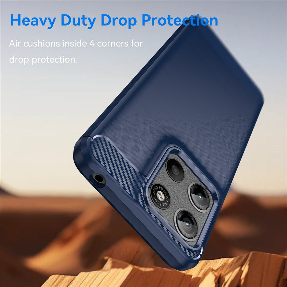 Husa de protectie Techsuit Carbon Silicone compatibil cu Motorola Moto G15 / G15 Power / G17 / G17 Power, Albastru