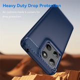 Husa de protectie Techsuit Carbon Silicone compatibil cu Motorola Moto G15 / G15 Power / G17 / G17 Power, Albastru