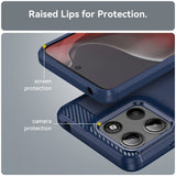 Husa de protectie Techsuit Carbon Silicone compatibil cu Motorola Moto G15 / G15 Power / G17 / G17 Power, Albastru