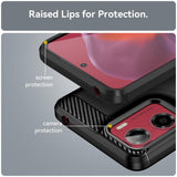 Husa de protectie Techsuit Carbon Silicone compatibil cu Motorola Moto G05 / E15, Negru