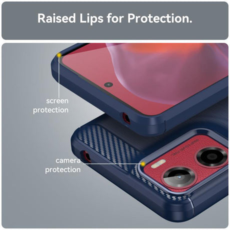 Husa de protectie Techsuit Carbon Silicone compatibil cu Motorola Moto G05 / E15, Albastru