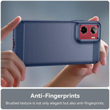 Husa de protectie Techsuit Carbon Silicone compatibil cu Motorola Moto G05 / E15, Albastru