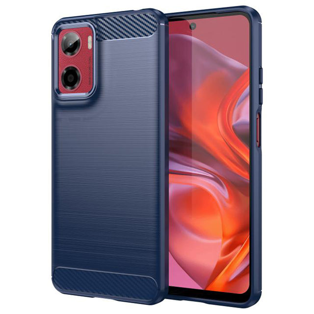 Husa de protectie Techsuit Carbon Silicone compatibil cu Motorola Moto G05 / E15, Albastru
