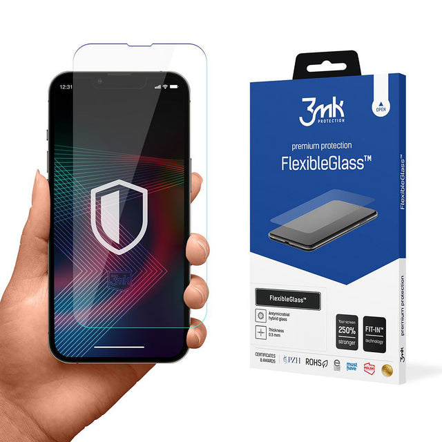 Folie de protectie 3mk FlexibleGlass compatibil cu iPhone 14 / iPhone 14 Pro, Transparent