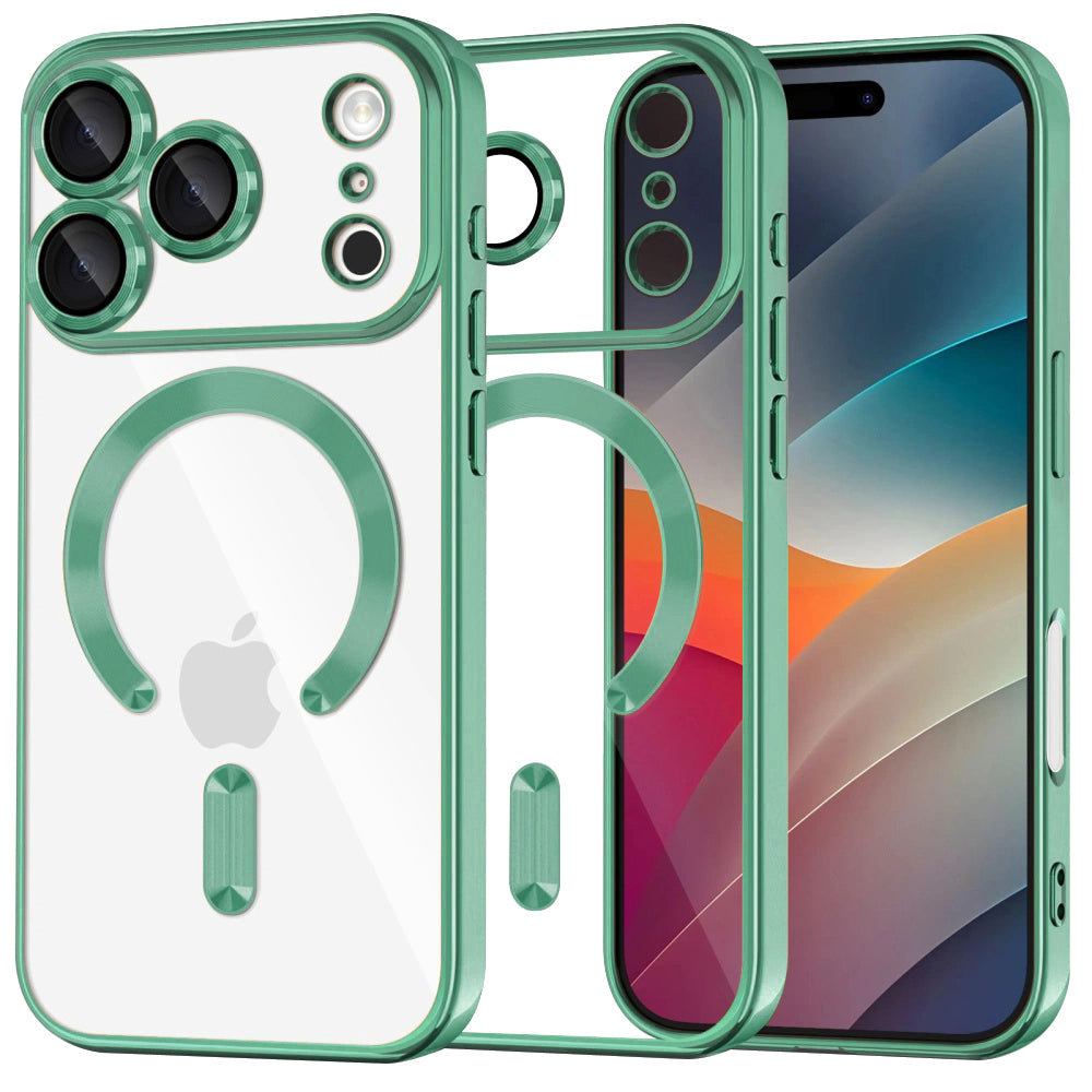 Husa de protectie Techsuit Luxury Crystal MagSafe compatibil cu iPhone 17 Pro, Verde Deschis