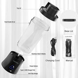 Gadget Techsuit Premium Mini Portable Blender nutriXGo (BP1), with Type-C Cable, Rechargeable, 700ml, 20000rpm, 6000mAh, Negru