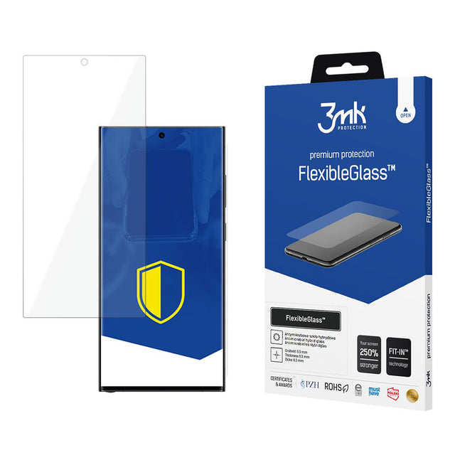 Folie de protectie 3mk FlexibleGlass compatibil cu Samsung Galaxy S24 Ultra, Transparent