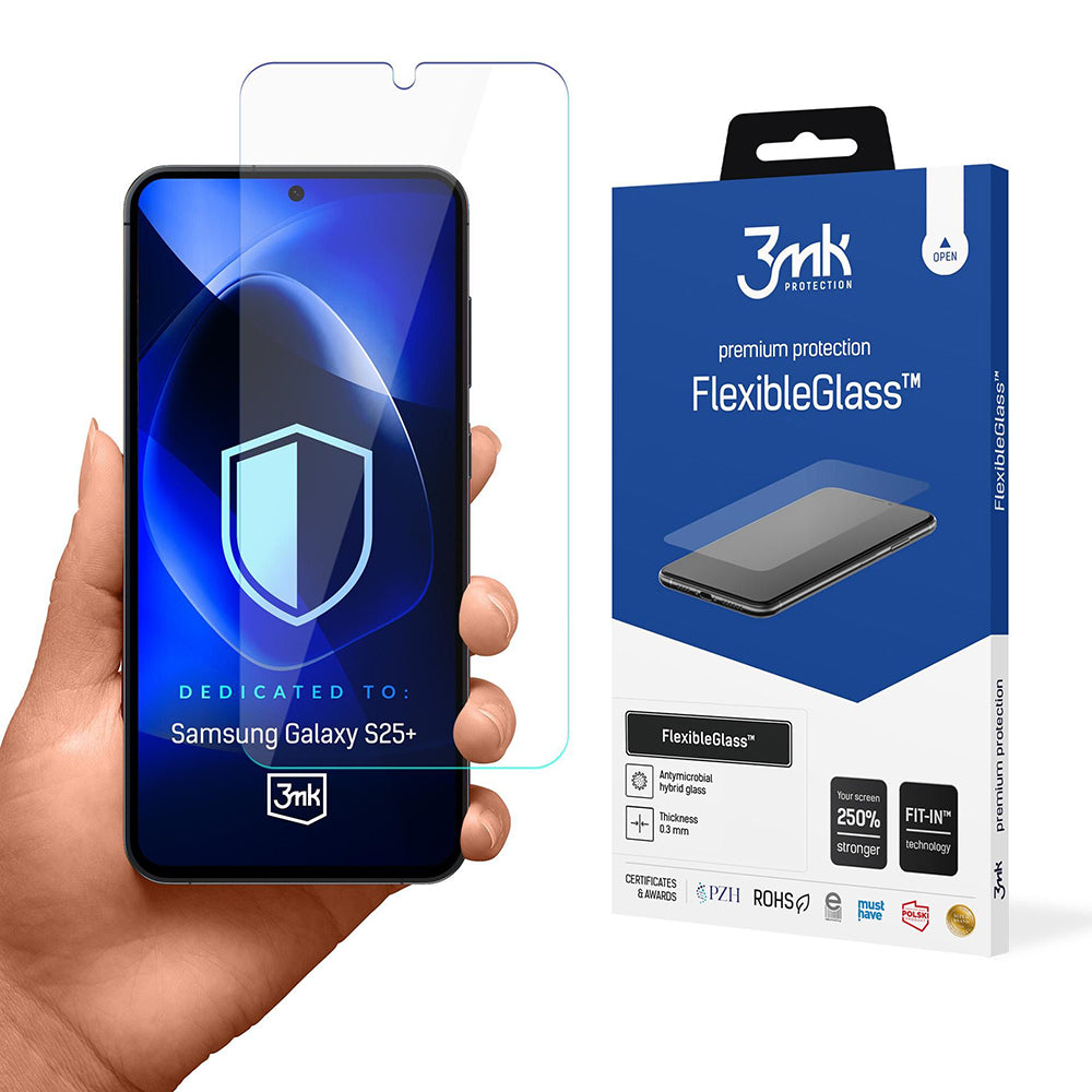 Folie de protectie 3mk FlexibleGlass compatibil cu Samsung Galaxy S25 Plus, Transparent