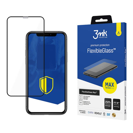 Folie de protectie 3mk FlexibleGlass Max compatibil cu iPhone XR / iPhone 11, Negru