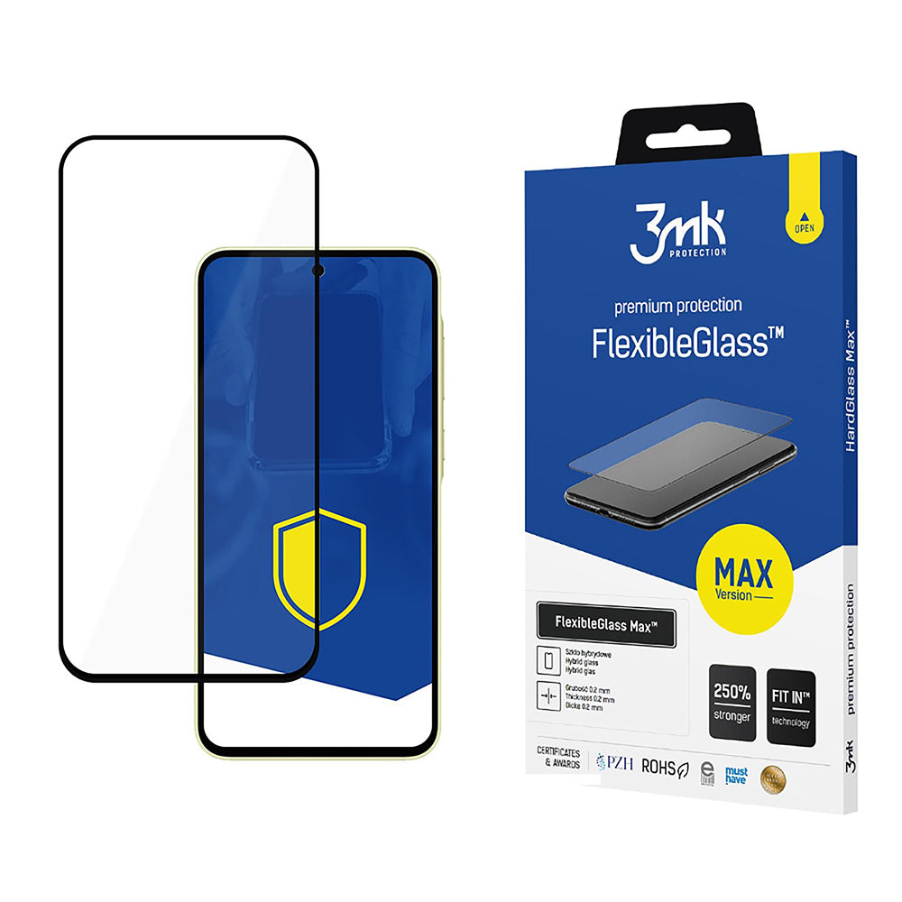 Folie de protectie 3mk FlexibleGlass Max compatibil cu Samsung Galaxy A35 5G, Negru