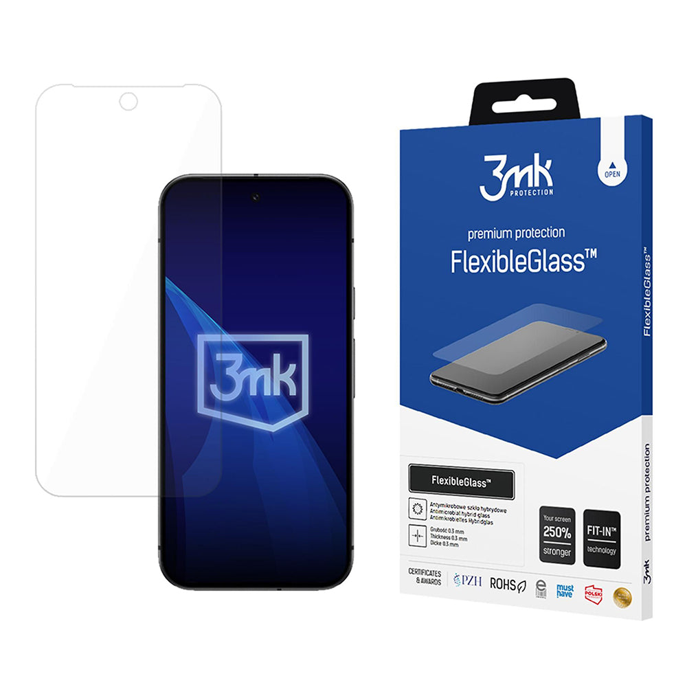 Folie de protectie 3mk FlexibleGlass compatibil cu Google Pixel 9a, Transparent