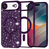 Husa de protectie Techsuit Luxury Glitter MagSafe compatibil cu iPhone 17 Air, Mov Inchis