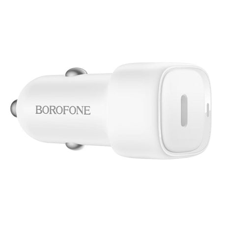 Incarcator Borofone Car Cloud (BZ34A), Type-C, Single Port, 20W (PD/QC/FCP/AFC), ABS, Alb