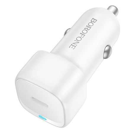 Incarcator Borofone Car Cloud (BZ34A), Type-C, Single Port, 20W (PD/QC/FCP/AFC), ABS, Alb