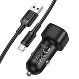 Incarcator Borofone Car Cloud (BZ34), USB-A/C Cable Included, Single Port USB-A, 18W (QC/FCP/AFC), ABS, for DC 12-24V, Negru