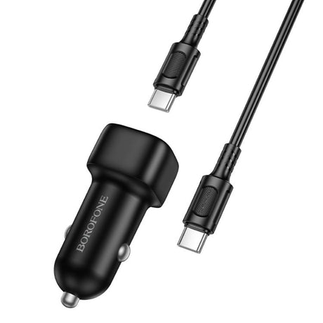Incarcator Borofone Car Cloud (BZ34A), Type-C Cable Included, Single Port Type-C, PD20W, ABS, for DC 12-24V, Negru