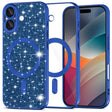 Husa de protectie Techsuit Luxury Glitter MagSafe compatibil cu iPhone 17, Albastru Inchis
