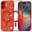 Husa de protectie Techsuit Luxury Glitter MagSafe compatibil cu iPhone 17, Rosu